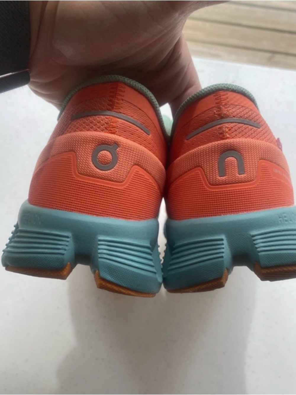 On cloud X Women's Coral and Teal Cloud Sneakers EUC 6.5 - Picture 5 of 12